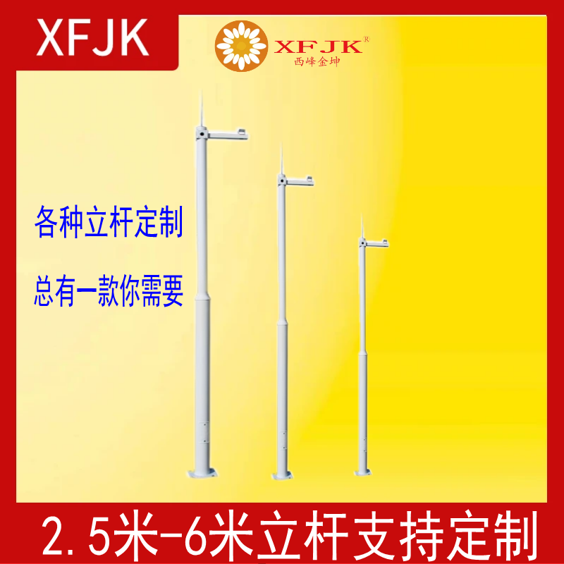 立杆监控主子摄像头支架枪机球机杠杆3米4米5米